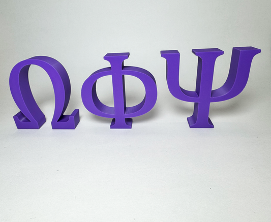 Omega Psi Phi Shelf Letters - 3D Printed