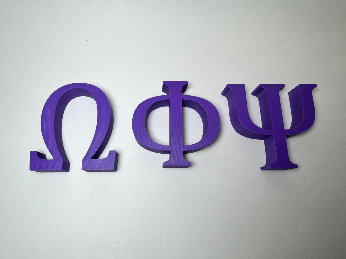 Omega Psi Phi Shelf Letters - 3D Printed